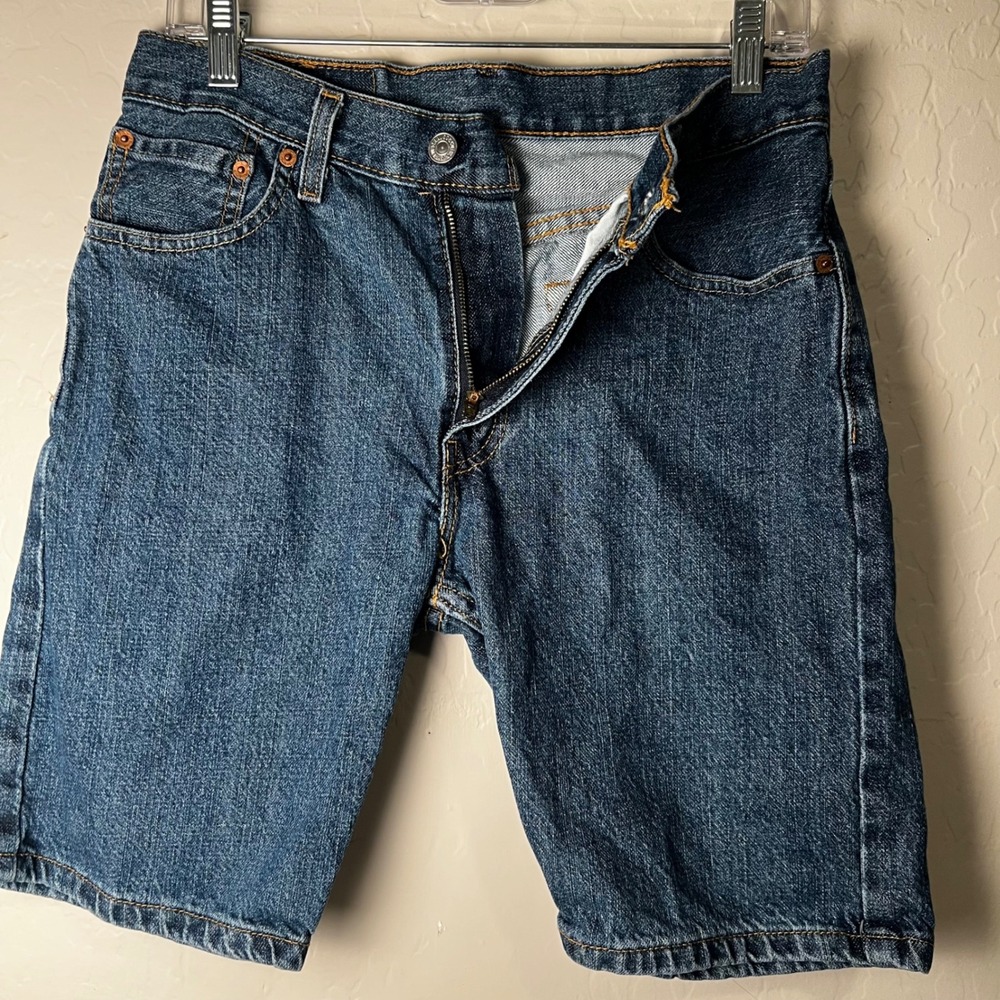 Levis 505 Regular Fit Denim Shorts Mens W29 Blue Medium Wash Jean Shorts